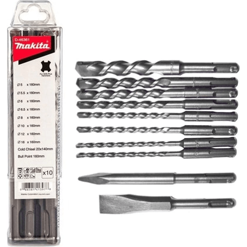 Makita D-46361 (10 pcs) SDS-plus Drill Bit Set - KHM Megatools Corp. Main image