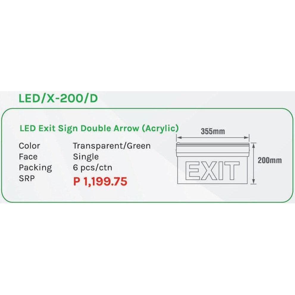 Omni LED X-200 D Exit Sign Double Arrow (Acrylic) Secondary image