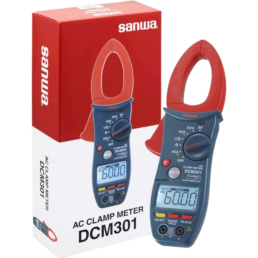 Sanwa DCM301 AC Clamp Meter / Tester [1000A AC] True RMS