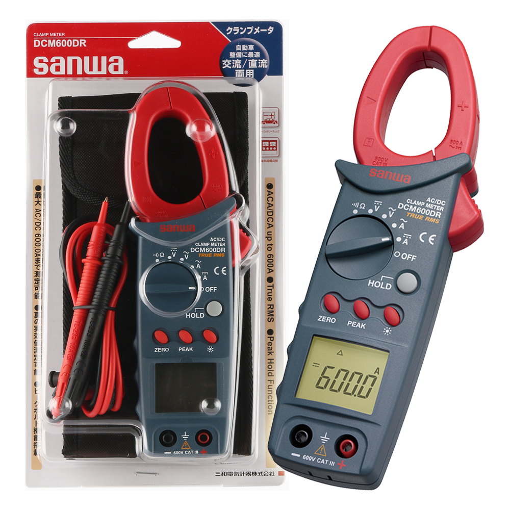 Sanwa DCM600DR Digital Clamp Meter / Tester [AC/DC 600A] True RMS
