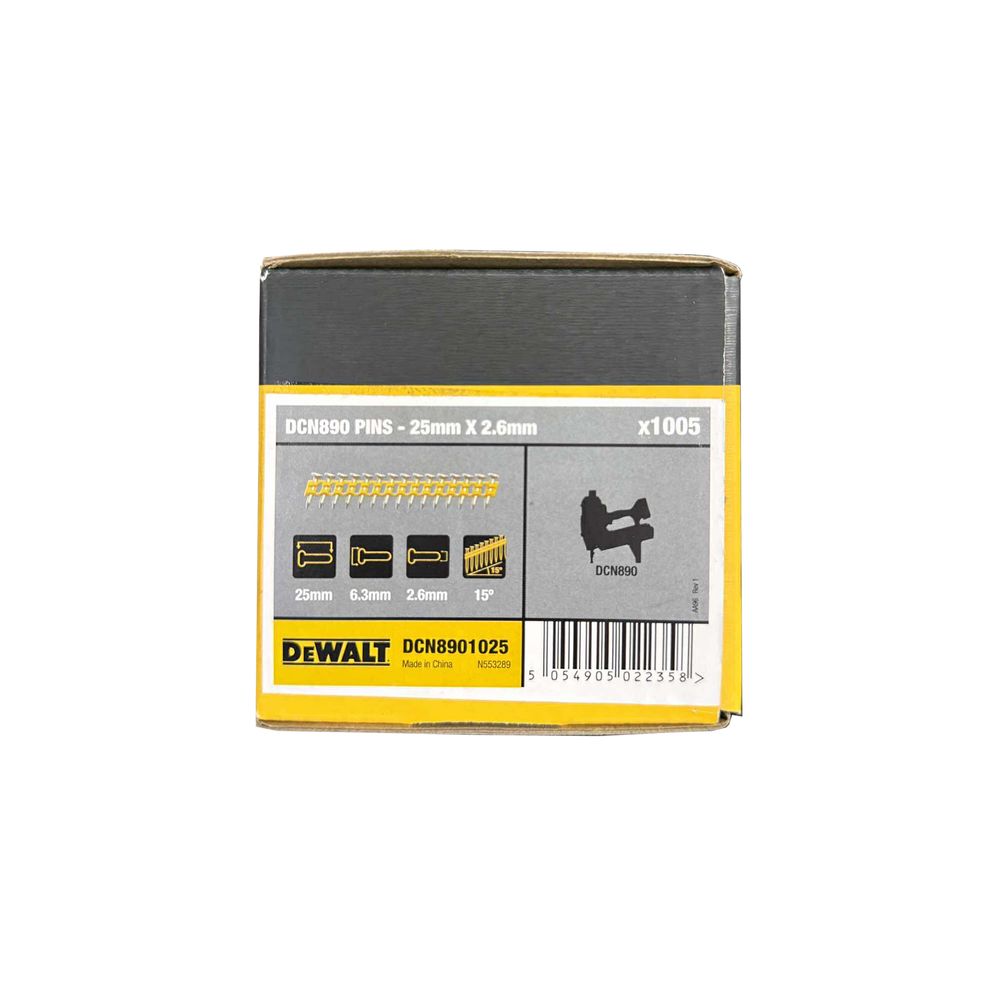 Dewalt DCN8901025 Concrete Pin Nails 25x2.6mm (x1005) [DCN890] | Dewalt by KHM Megatools Corp.