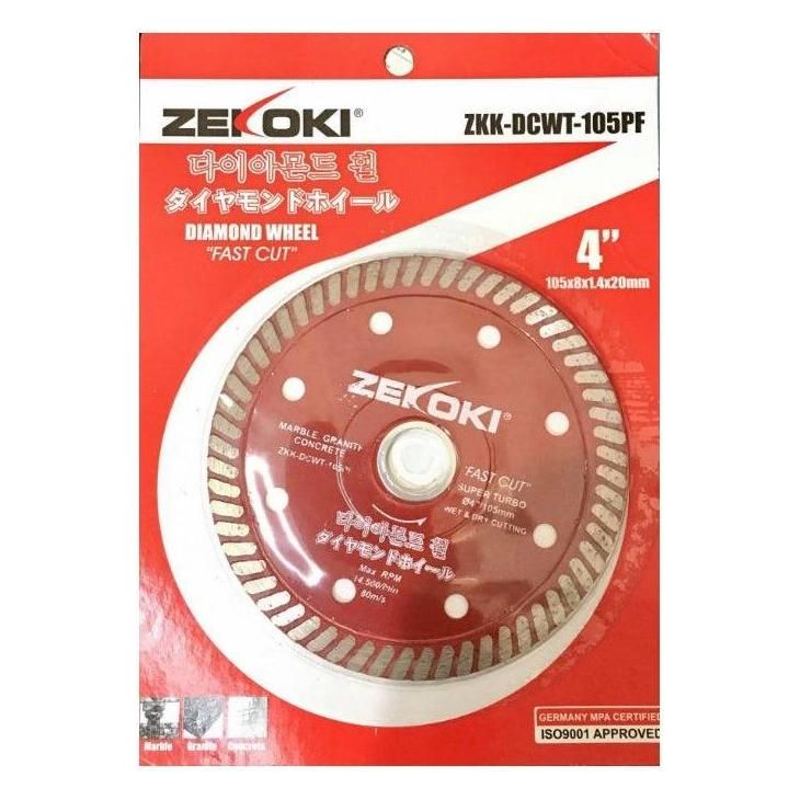 Zekoki ZKK-DCWT-105PF Diamond Cut Off Wheel 4" Fast Cut Super Turbo - KHM Megatools Corp.