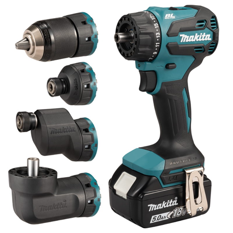 Makita DDF491ZJ01 18V Brushless Cordless Drill / Driver 5in1 Multi Head 13MM (LXT-Series) [Kit] Main image