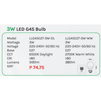 Omni 3W LED G45 Mini Light Bulb E27 - KHM Megatools Corp.