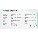 Omni 3W LED G45 Mini Light Bulb E14 - KHM Megatools Corp.