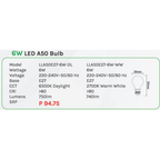 Omni 6W LED A50 Light Bulb E27 - KHM Megatools Corp.