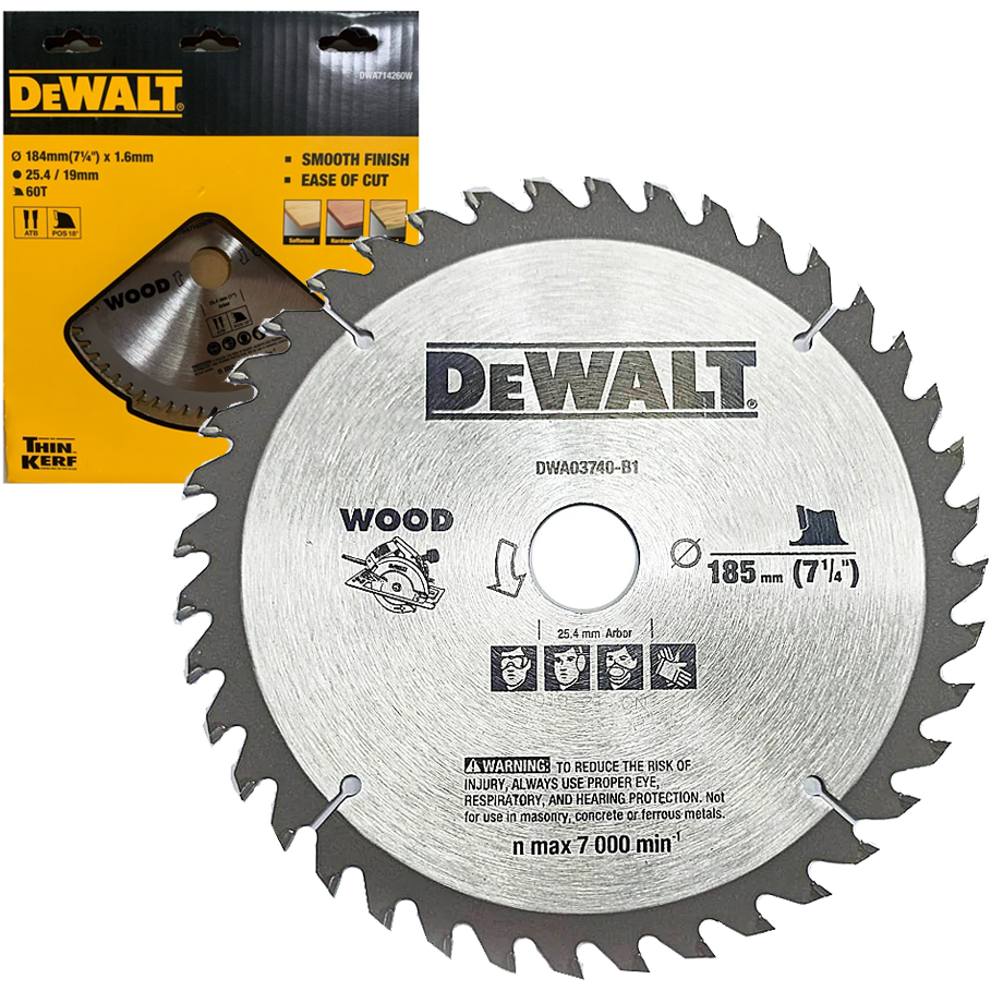 Dewalt DWA714260W Circular Saw Blade 7-1/4" x 60T (Wood) | Dewalt by KHM Megatools Corp. Main image