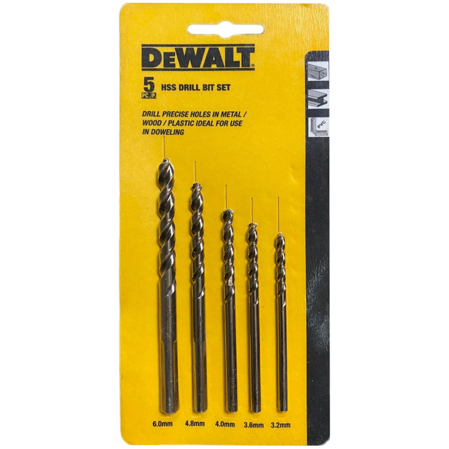 Dewalt N028612 HSS Drill Bit Set 5Pcs | Dewalt by KHM Megatools Corp. Main image