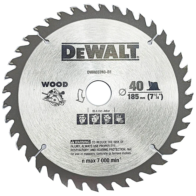 Dewalt DWA714240W Circular Saw Blade 7-1/4" x 40T (Wood) | Dewalt by KHM Megatools Corp. Main image