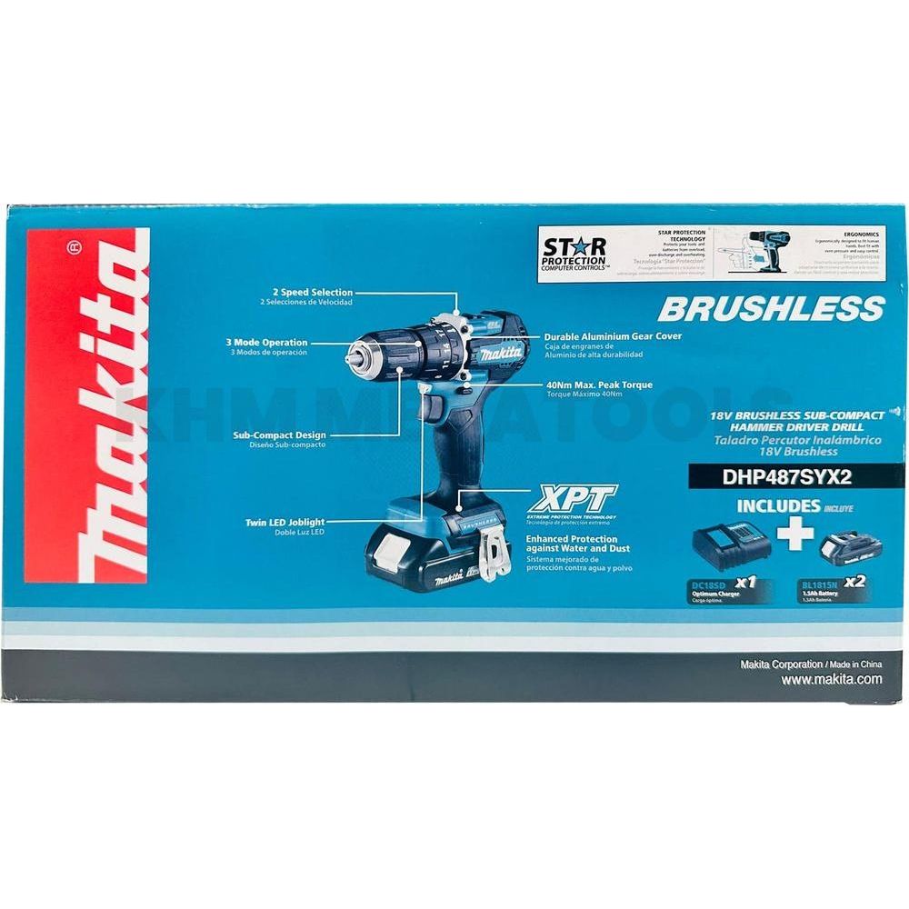 Makita DHP487SYX2 18V Cordless Hammer Drill  13mm 40Nm (LXT) [Kit] Secondary image