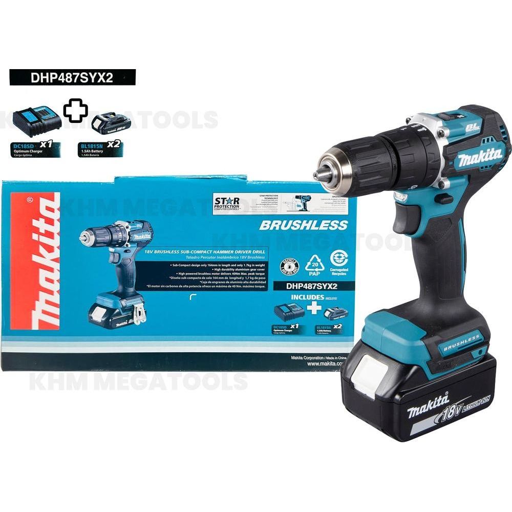 Makita DHP487SYX2 18V Cordless Hammer Drill  13mm 40Nm (LXT) [Kit] | Makita by KHM Megatools Corp. Main image