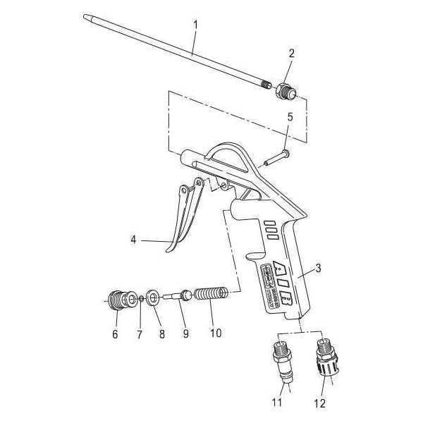 GAV 60B Pneumatic Inflating Gun with Extension / Air Duster - KHM Megatools Corp.