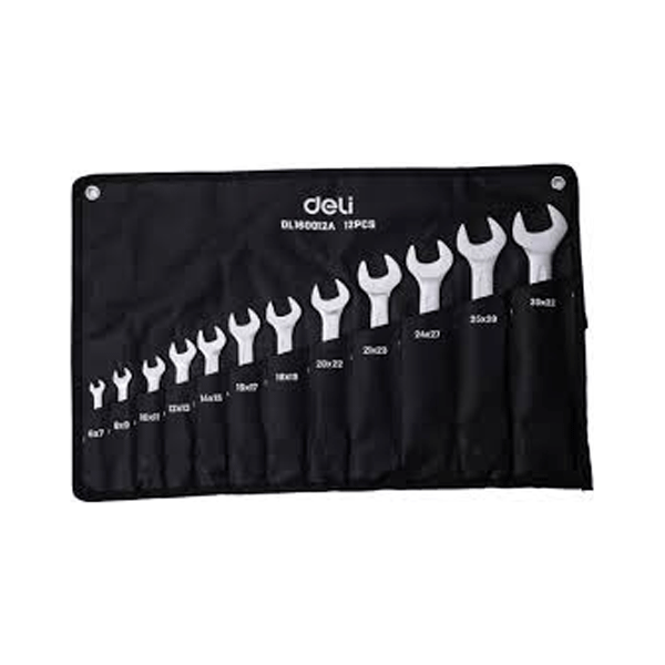 Deli EDL1600012A Double Open End Spanner Set  12pcs | Deli by KHM Megatools Corp.