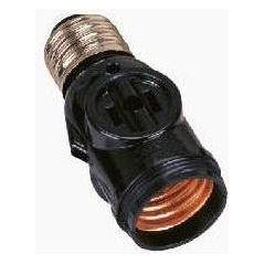 Omni E27-702 Keyless Current Tap Socket with 2 Flat Pin Outlets 3A 250V | Omni by KHM Megatools Corp. Main image
