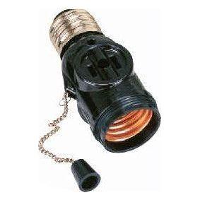 Omni E27-712 Chain Pull Socket with Flat Pin Outlets 3A 250V | Omni by KHM Megatools Corp. Main image