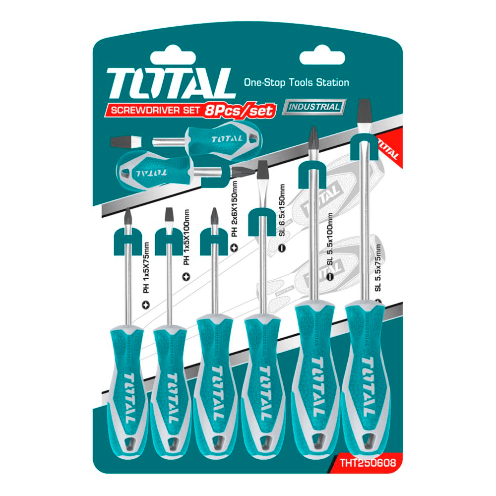 Total THT250608 8pcs Screwdriver Set | Total by KHM Megatools Corp.