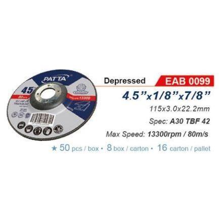 Patta EAB 0099 Depressed Cut Off Wheel 4-1/2" | Patta by KHM Megatools Corp. Main image
