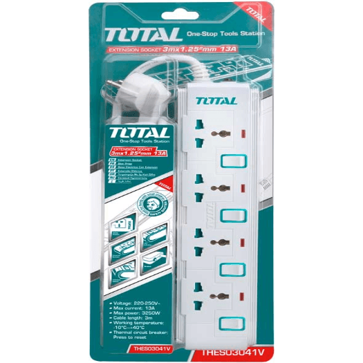 Total THES03041V Extension Cord Set (4 Sockets) - Goldpeak Tools PH Total Main image