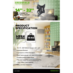 Greenfield LED-802 Fixed TV Wall Mount Bracket 14"-32" - KHM Megatools Corp.