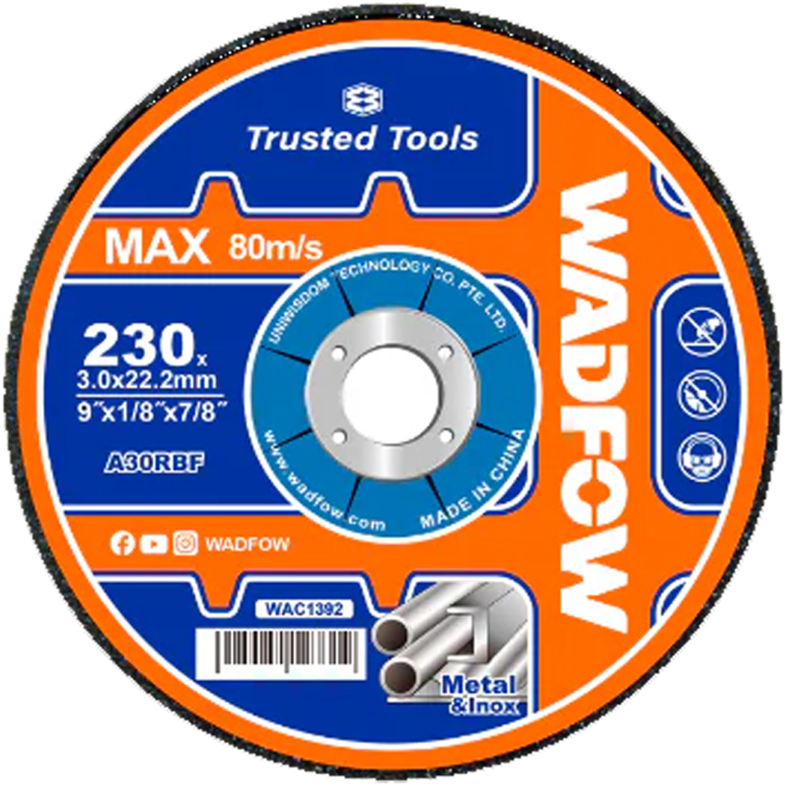 Wadfow WAC1342 Abrasive Metal Grinding Disc 4" (Depressed) | Wadfow by KHM Megatools Corp. Main image
