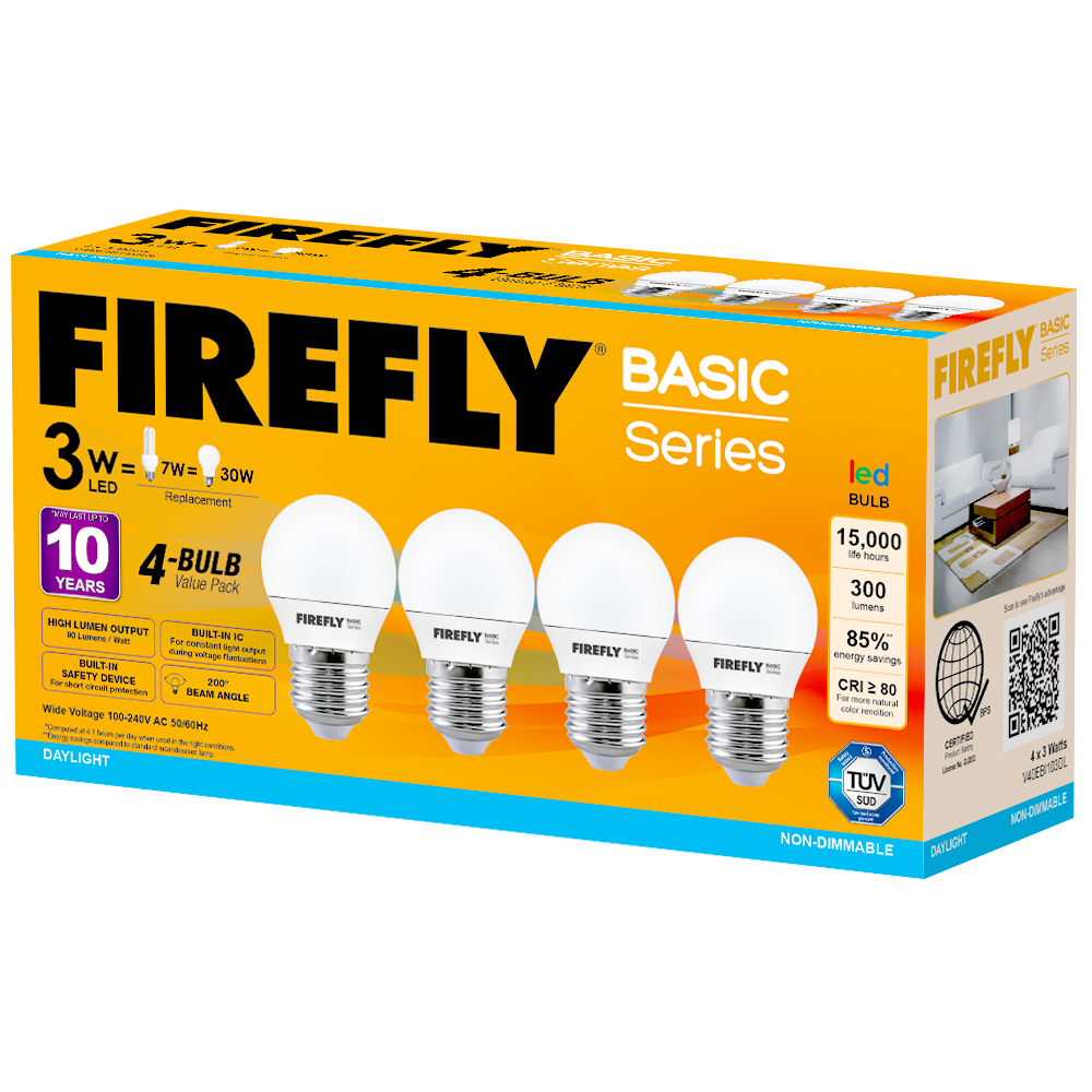 Firefly LED Indoor Lighting A-Bulbs 4-Bulb Value Pack | Firefly by KHM Megatools Corp. Main image