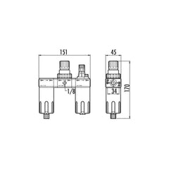 GAV G-FRL180 Air Filter - Reducer - Lubricator with Gauge - KHM Megatools Corp.