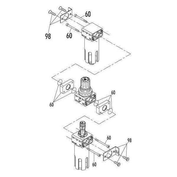 GAV G-FRL180 Air Filter - Reducer - Lubricator with Gauge Secondary image