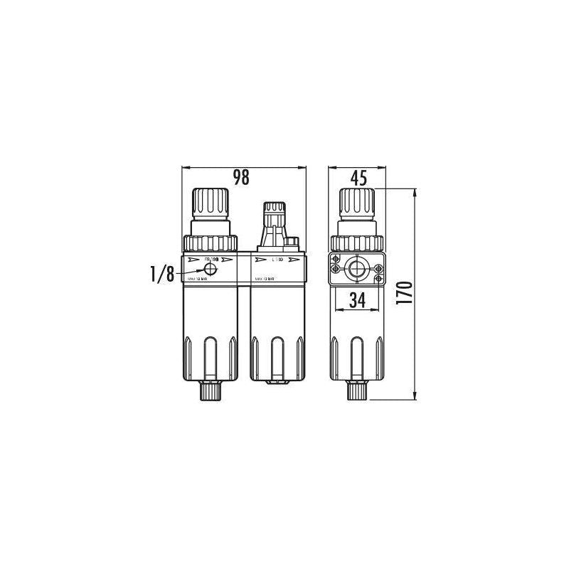 GAV FRL180 Air Filter - Reducer - Lubricator with Gauge - KHM Megatools Corp.