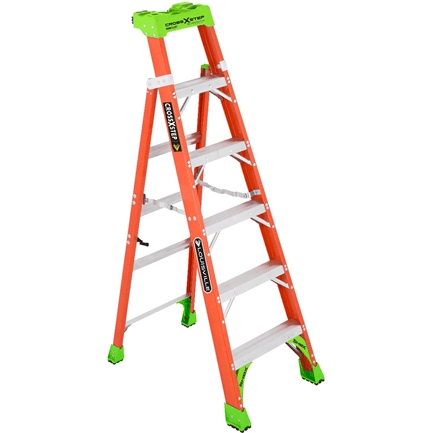 Louisville FXS1500 Fiberglass Single / A-Type Ladder "CROSS STEP" (300 lbs) - KHM Megatools Corp. Main image