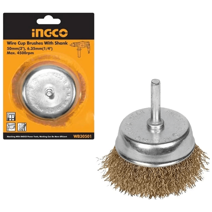 Ingco WB30501 Wire Cup Brush 2" with 1/4" shank - KHM Megatools Corp. Main image