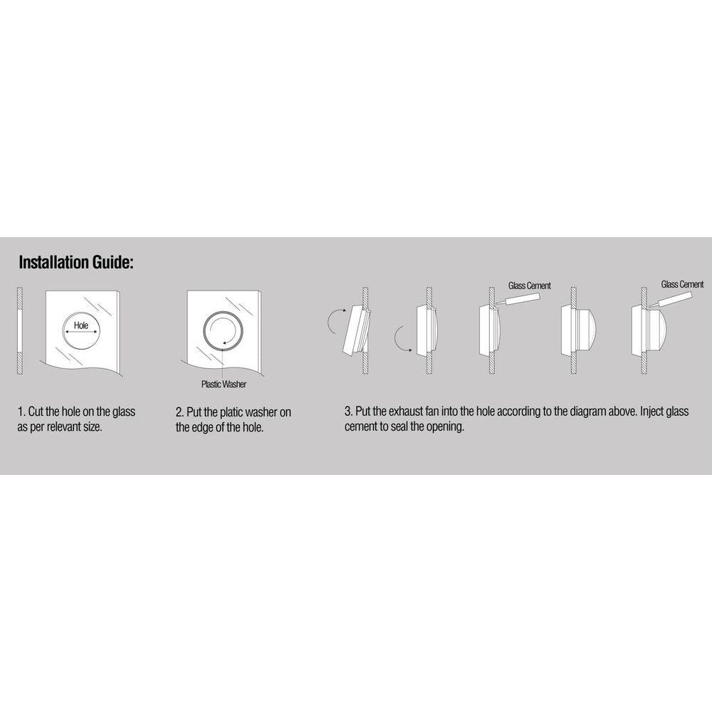 Omni XFG-150S-6" Glass Mounted Exhaust Fan | Omni by KHM Megatools Corp.