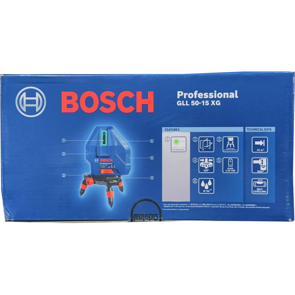 Bosch GLL 50-15 XG Line Laser Level [5x Lines] with Plumb Points (50 meters)