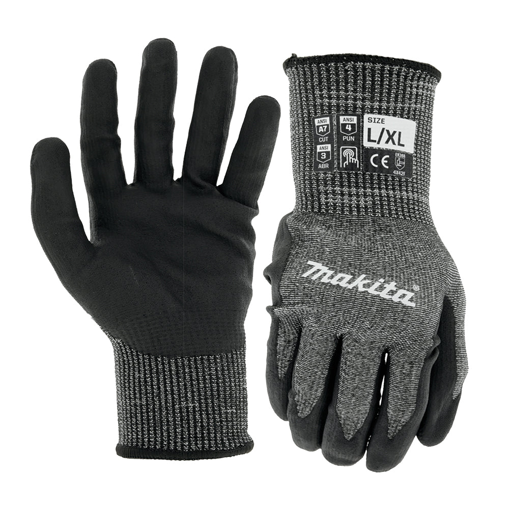 Makita FitKnit Nitrile Coated Dipped Gloves Cut Level 1 / Level 7 - ToolsSavvy.ph
