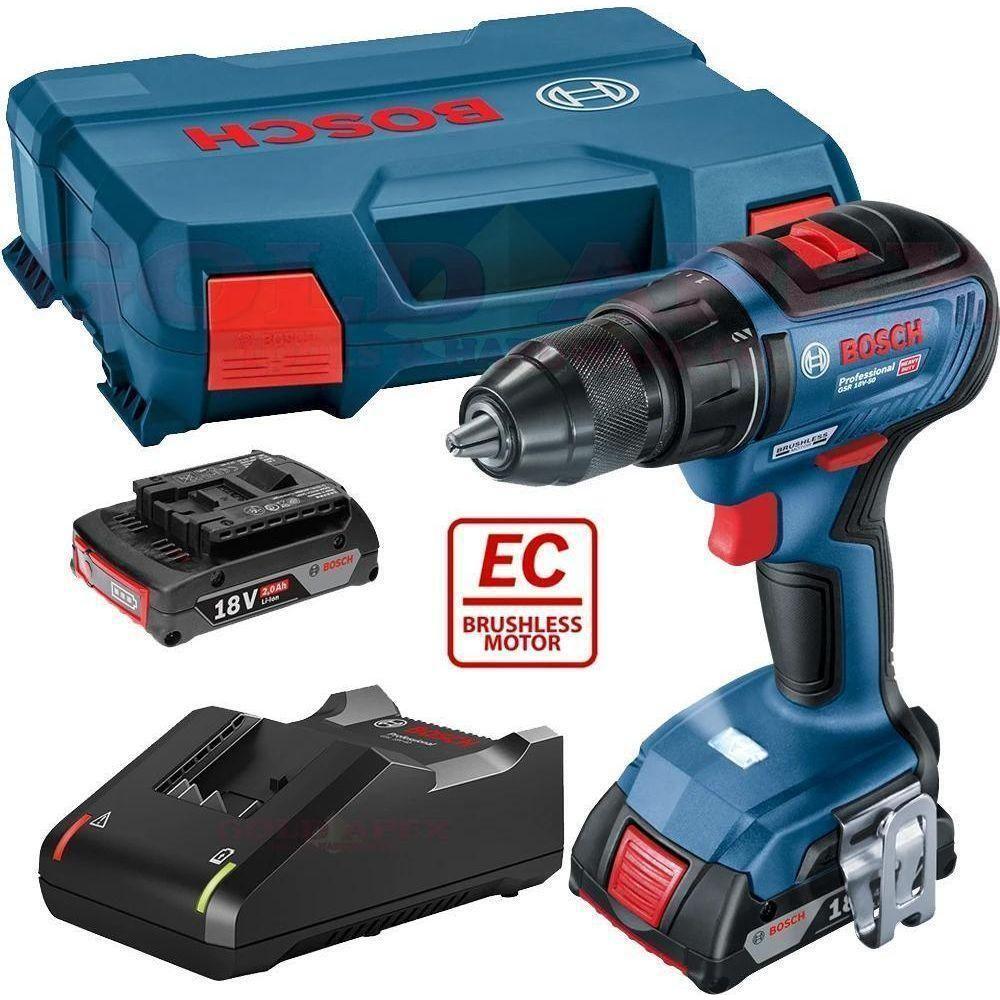Bosch GSR 18V-50 Cordless Brushless Drill / Driver (Set) - Goldpeak Tools PH Bosch Main image
