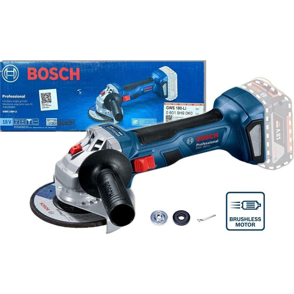 Bosch GWS 180-Li Cordless Brushless Angle Grinder 4" (100mm) 18V [Bare] | Bosch by KHM Megatools Corp. Main image