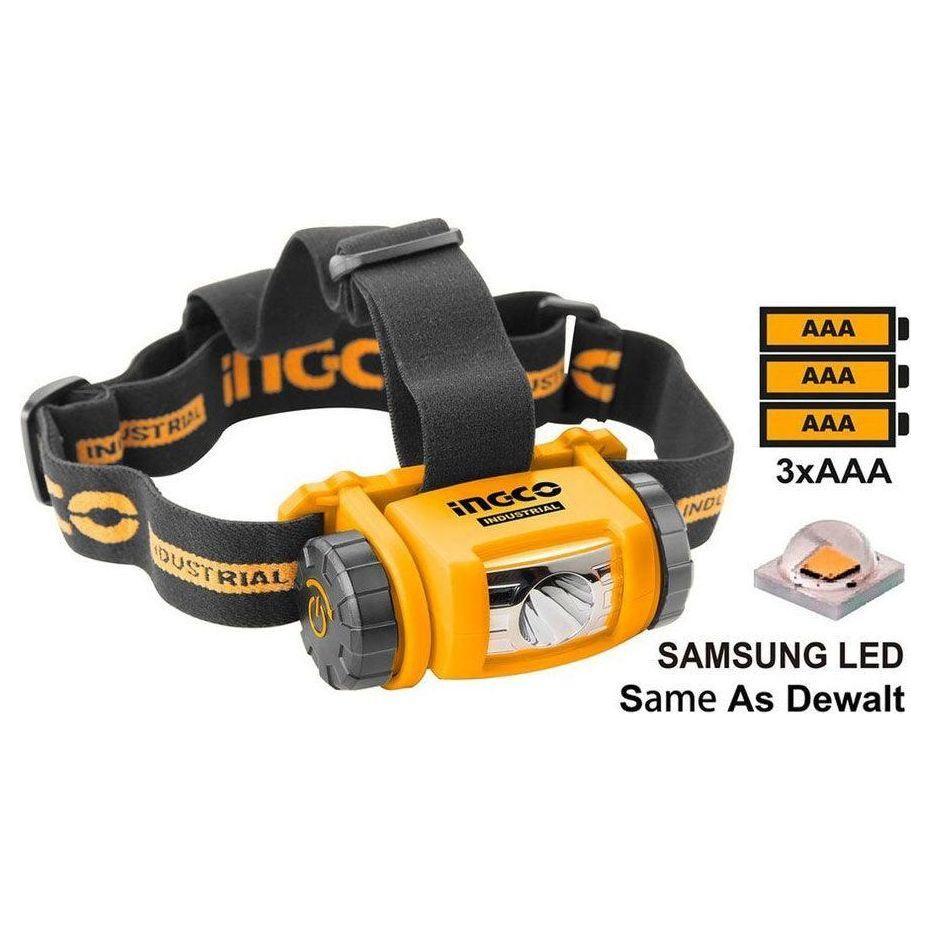 Ingco HHL013AAA2 Head Lamp / Light 180 lumens (AAA) - KHM Megatools Corp. Main image