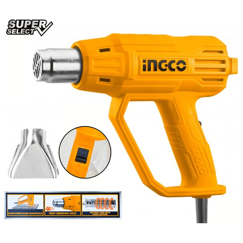 Ingco HG2000385 Heat Gun / Hot Air Gun 2000W (SS) Secondary image