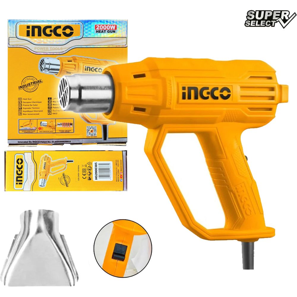 Ingco HG2000385 Heat Gun / Hot Air Gun 2000W (SS) - KHM Megatools Corp.