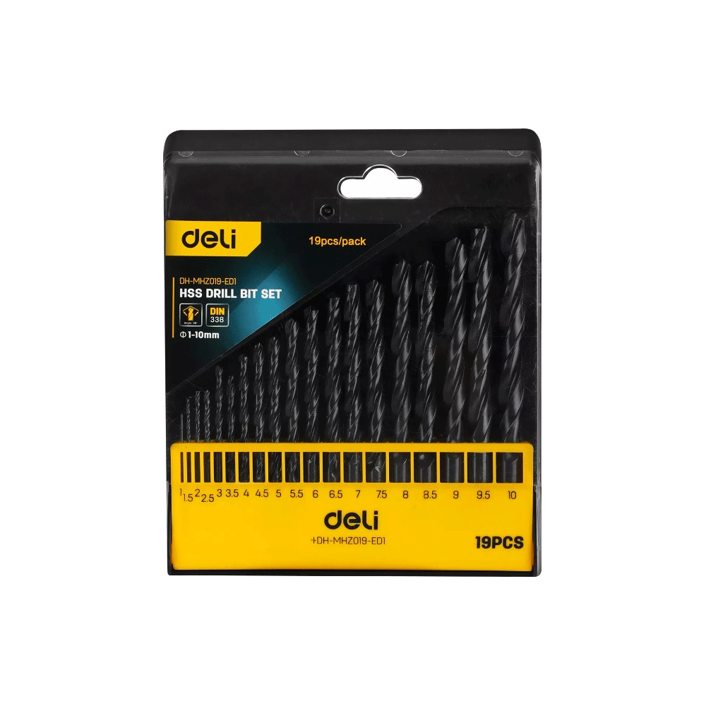 Deli EDHMHZ013ED1-019ED1 HSS Drill Set