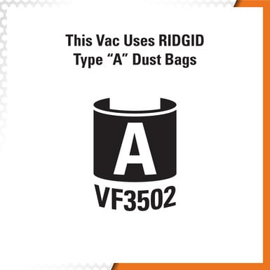 Ridgid VF3502 High-Efficiency Vacuum Dust Bag (Size A) | Ridgid by KHM Megatools Corp.