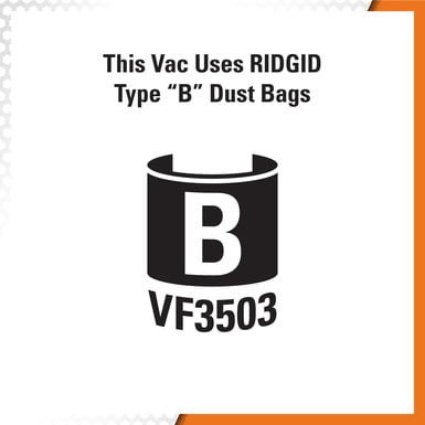 Ridgid VF3503 High-Efficiency Vacuum Dust Bag (Size B) Secondary image