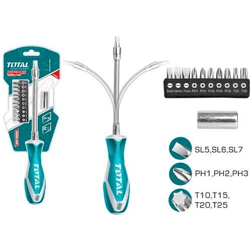 Total THT250FL1206 12pcs Screwdriver Set (Flexible Shaft) | Total by KHM Megatools Corp. Main image