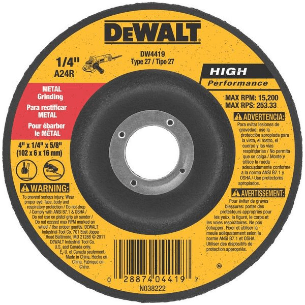 Dewalt DW4419 Grinding Disc 4" for Metal - KHM Megatools Corp. Main image