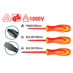 Total THTIS036 3pcs Insulated Screwdriver Set (VDE) | Total by KHM Megatools Corp.
