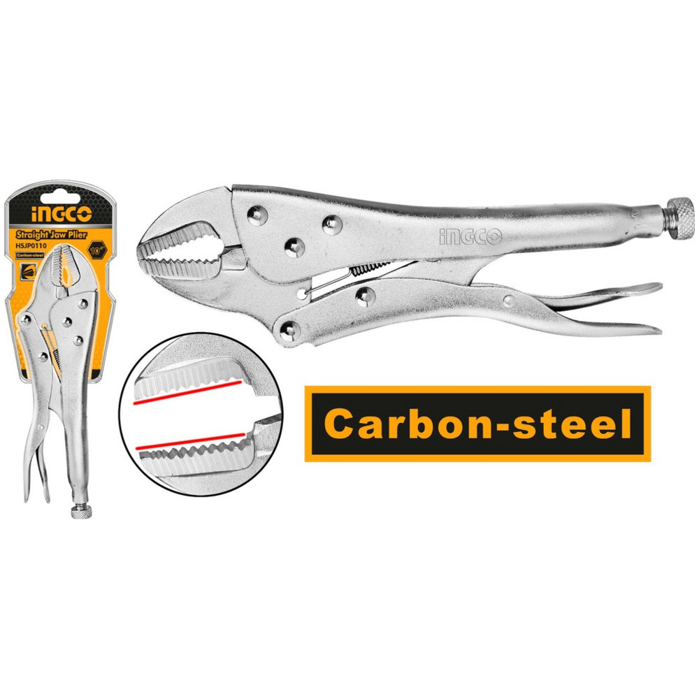 Ingco HSJP0110 Straight Jaw Vise Grip Plier 10" - KHM Megatools Corp.