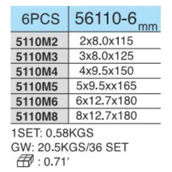 Hans 56110-6 6pcs Pin Punch Set HD Secondary image