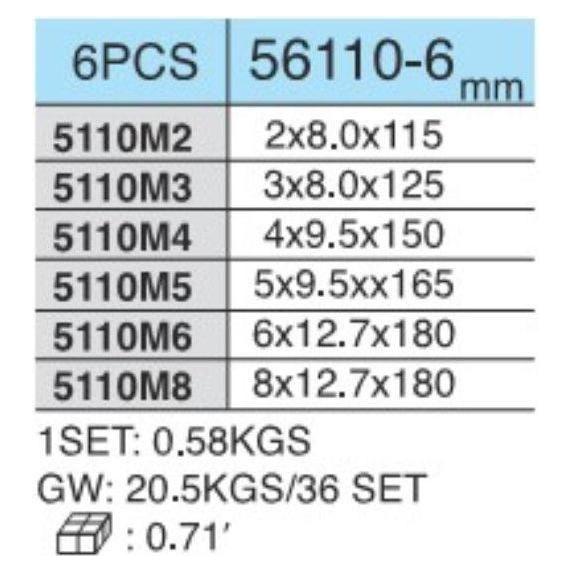 Hans 56110-6 6pcs Pin Punch Set HD Secondary image