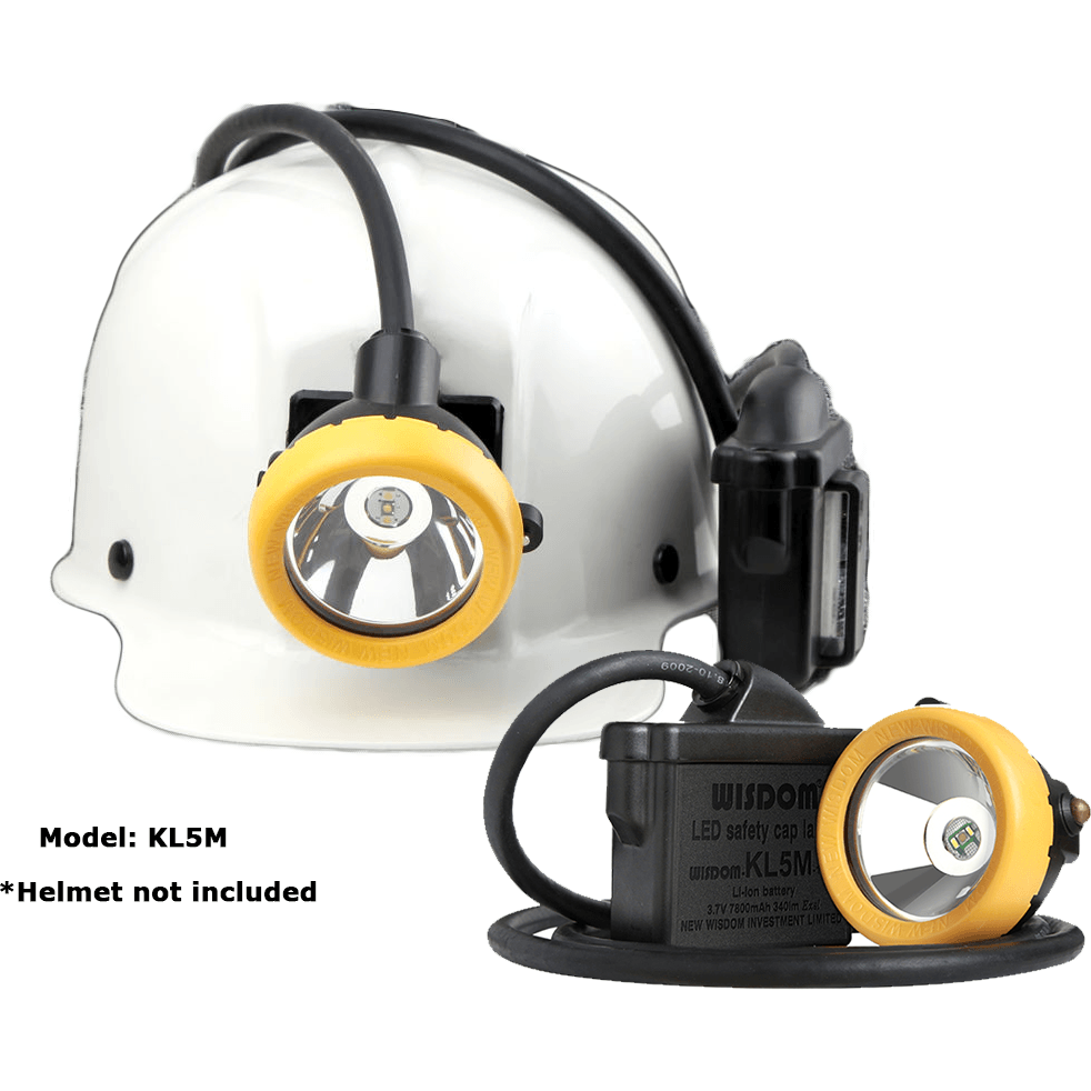 Wisdom KL5M Miner's LED Cap Corded Mining Lamp / Head Light (with NWB 20-A Charger) - KHM Megatools Corp. Main image