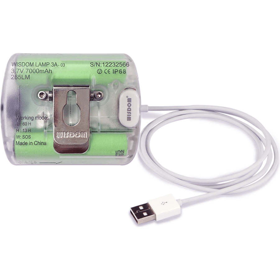 Wisdom Lamp 3A Miner's LED Cap Cordless Mining Lamp / Head Light 3A (with USB Charger Adapter) Secondary image