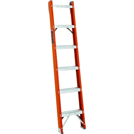 Louisville FH1000 Fiberglass Shelf Single Ladder (300 lbs) [Rectangle Step] - KHM Megatools Corp. Main image